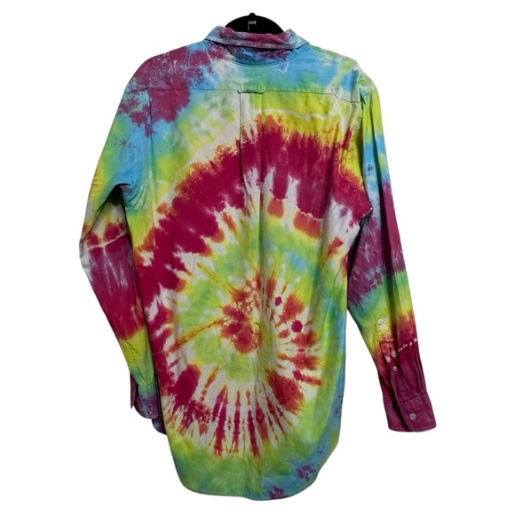 Lands' End Red and Yellow Casual Button Down Shirt - Picture 4 of 7